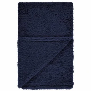 B&M Simply Teddy Navy Rolled Throw - Image 2