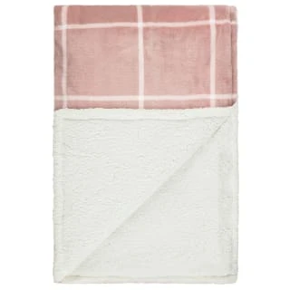 Winston Blush Sherpa Check Throw - Image 2