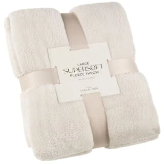 Large Cream Fleece Throw