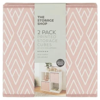 Lokken Printed Storage Cubes 2pk - Pink Diamond - Image 3