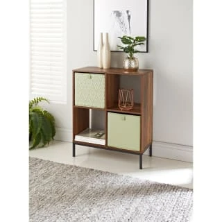 Lokken Printed Storage Cubes 2pk - Sage Diamond - Image 5