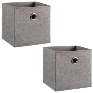 Lokken Linen Storage Cubes 2pk - Grey - Image 3