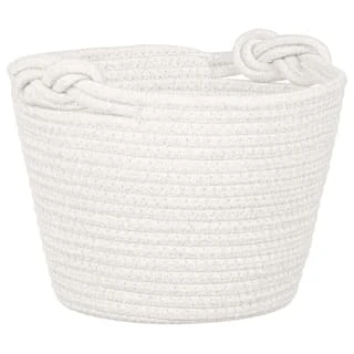 B&M Cara Rope Basket With Handle - White
