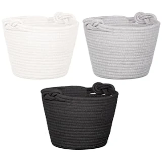 B&M Cara Rope Basket With Handle - White - Image 2