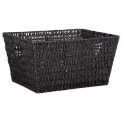 B&M Vannes Heart Cut Out Wicker Basket - Black