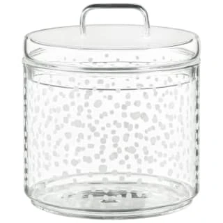 B&M Printed Glass Stackable Storage Jars 3pc - White - Image 2