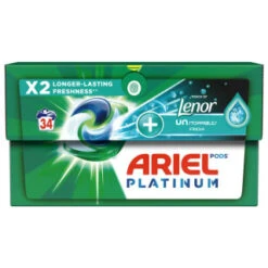 Ariel Platinum Pods + Touch Of Lenor Unstoppables 34 Washes